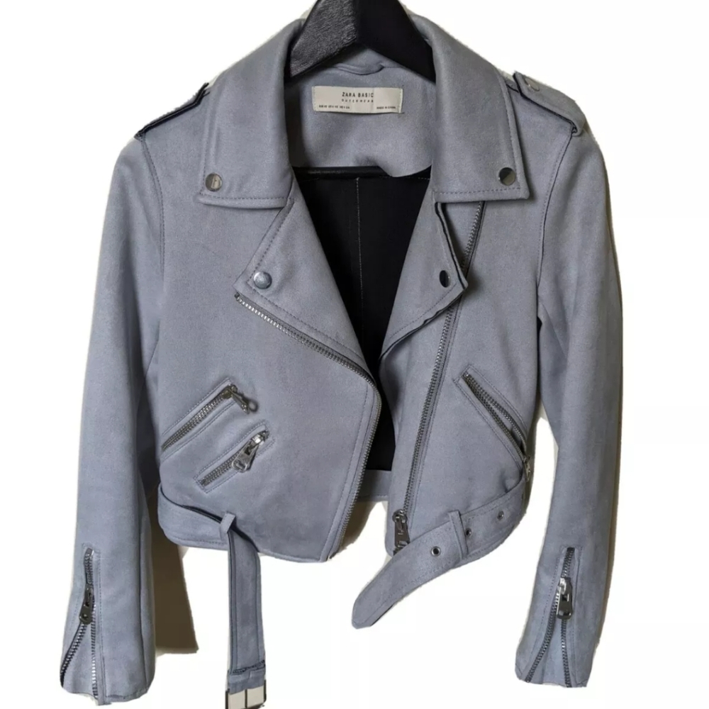 Zara Faux Suede Moto Jacket